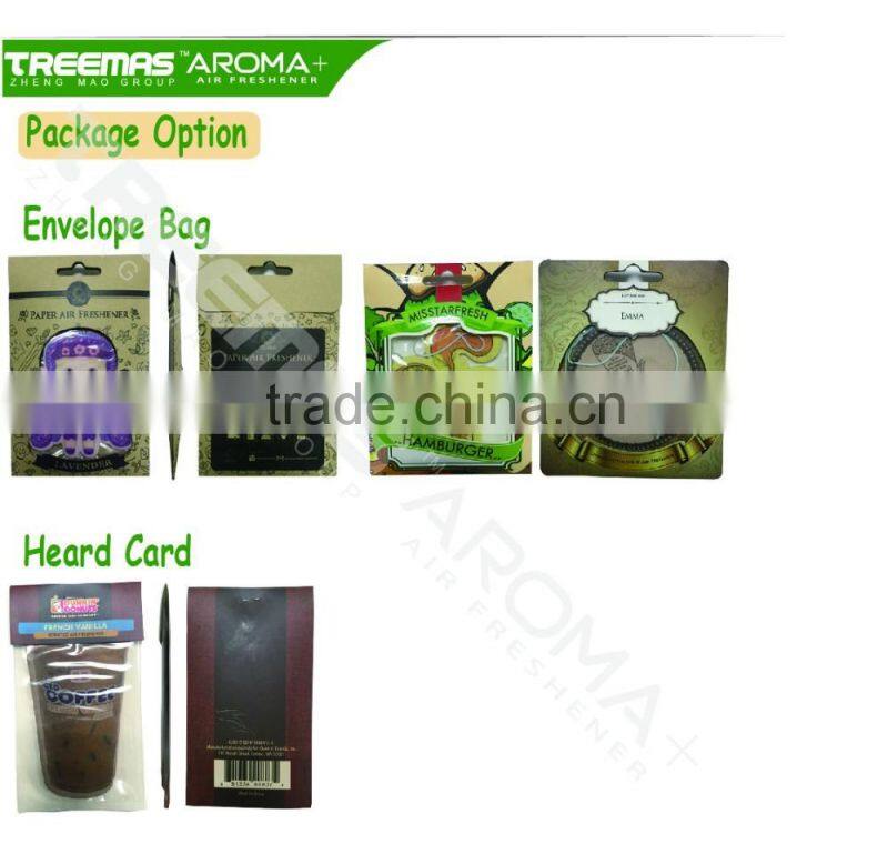 Funny shape customize design logo printing fragrance car air freshener for car home use