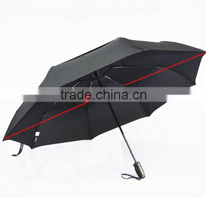 High Quality Double Canopy Fiberglass Auto Open 3 Section Folding Golf Umbrella And Air Vents