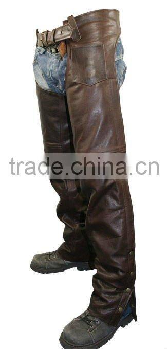Mens Brown Leather Chaps