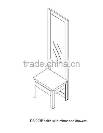 living room console table and mirror