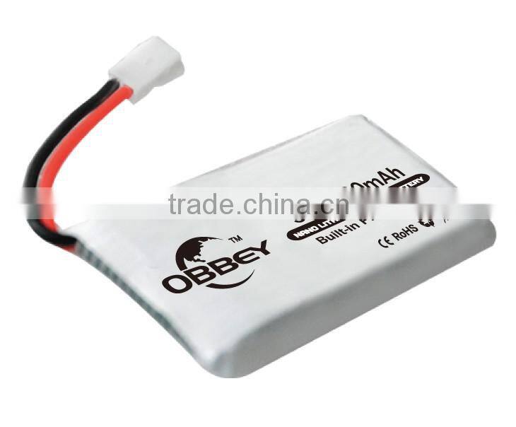 752035 3.7v 380mah ultra thin small battery for HubsonX4 H107d Udi SYMA X3 Walkera super-cp mini-cp MJX F47