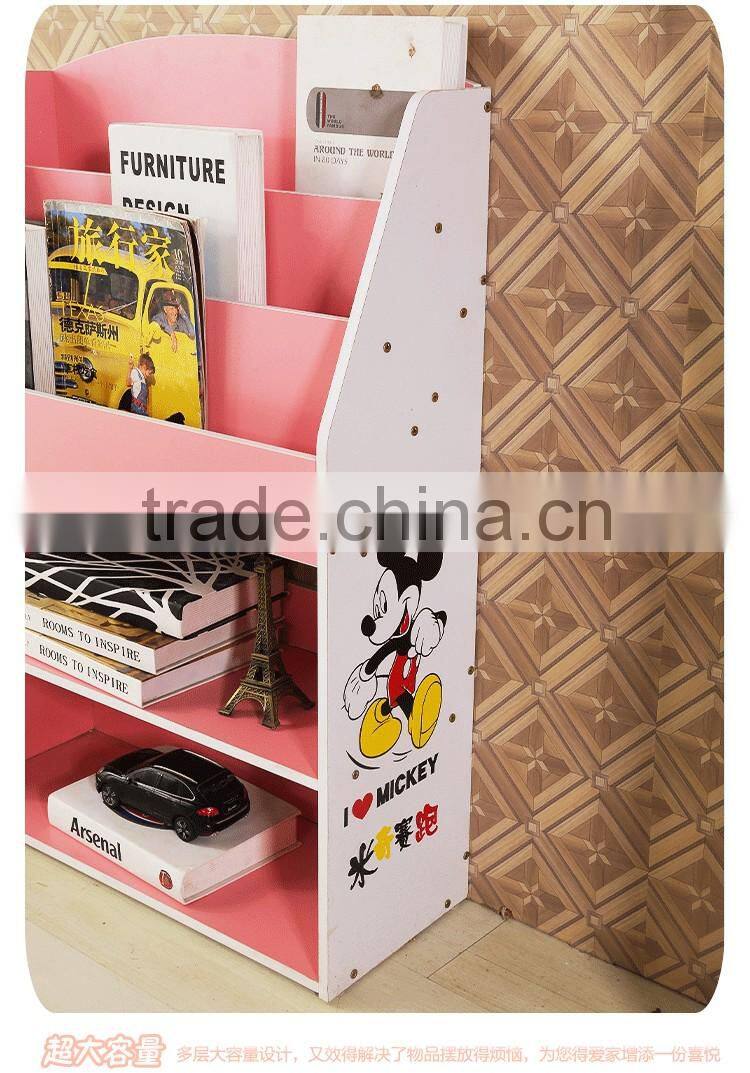 Wooden library bookshelf Children bookcase kids home furniture decorative shelf