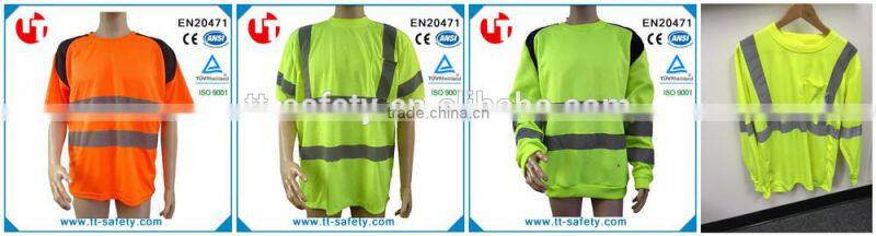 yellow reflective bird eye fabric high visibility long sleeve polo shirts