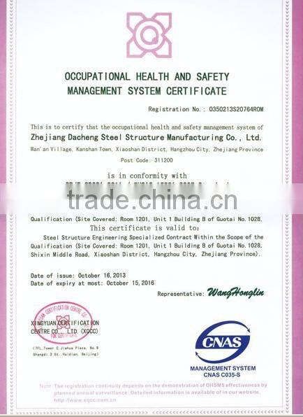 ISOcertificate steel structure poultry house