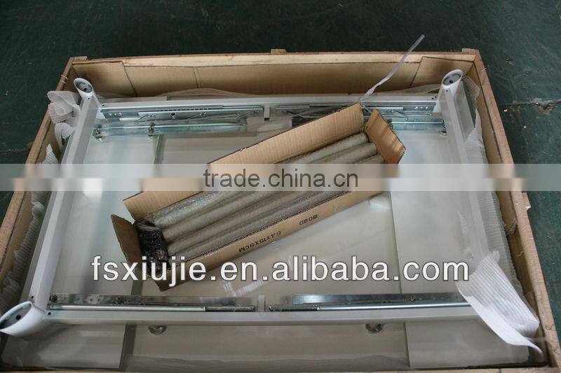 2013 Latest Modern Retractable Rectangular Glass Dining Table,Glass Mirrored Dining Room Table L806B