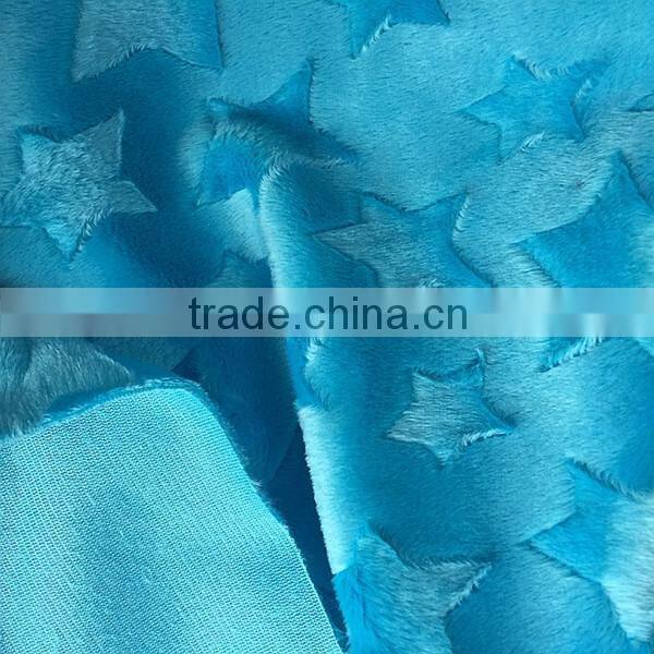 China Manufacturer 14 Colors Available Polyester Cuddle Star Design Fabric