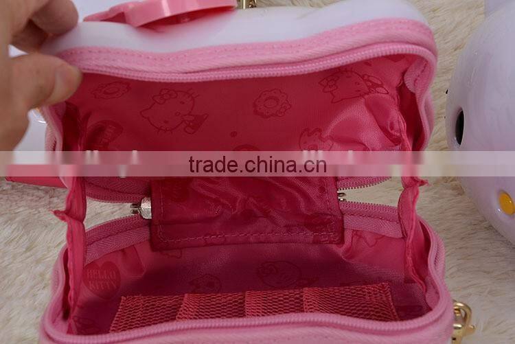 2016 new design bag cute kitty messenger bag hot sell ABS+PC child's bag