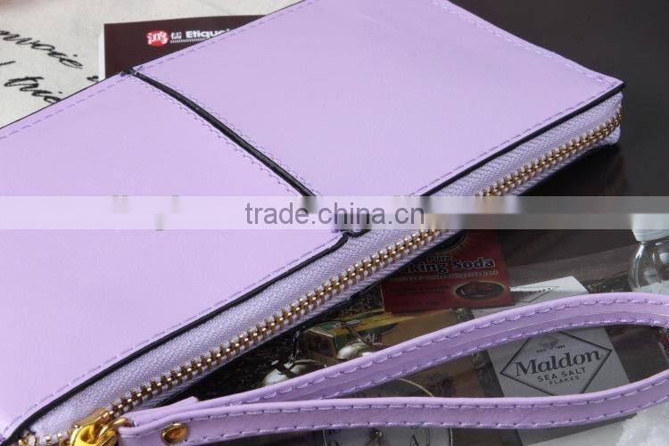 2016 New design wallet purple Leather Wallet lady's long wallet