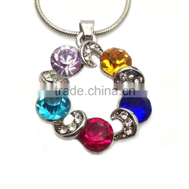 rainbow design flower necklace and earring fashion jewelry sets
