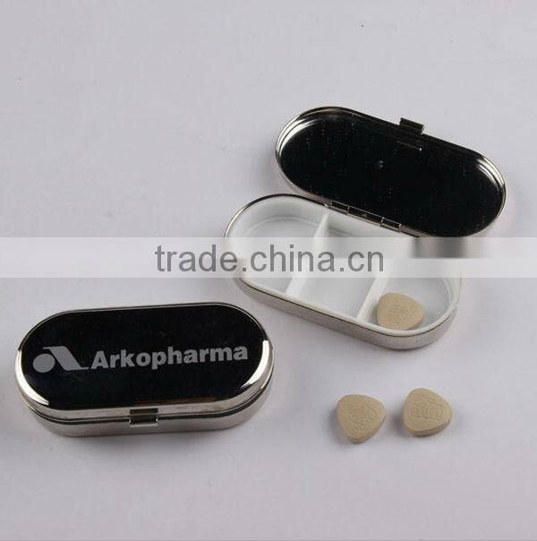 Heart Shaped Mirror Compact/Metal Pill Box/Pocket Pill Box
