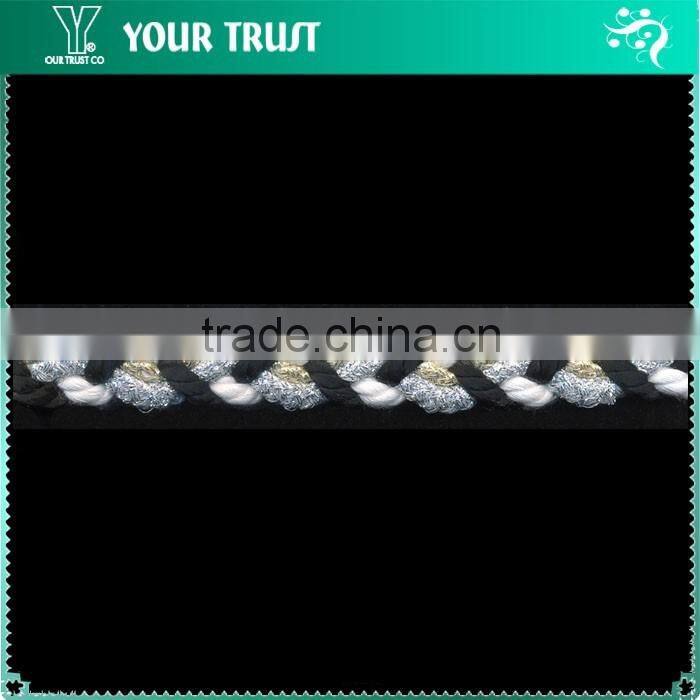 Two Row White Polyester Lace Rhodium Flat 10MM Metal Grommet Eyelet Trimming