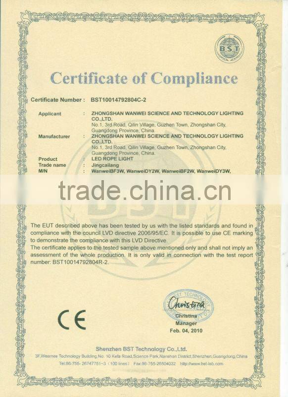 JCL LED Rope Light ,LED Strip Light,LED Panel Light with CE, GS, Rohs more than 8 years