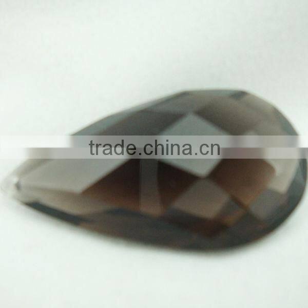 Natural Smoky Quartz Faceted Water Drop Pendent