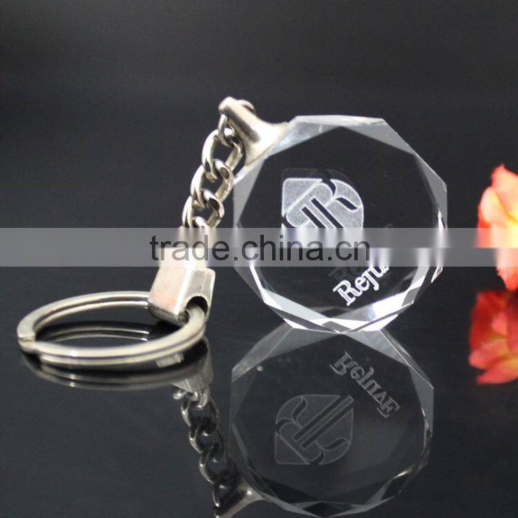 Personalized crystal glass keychain & ring