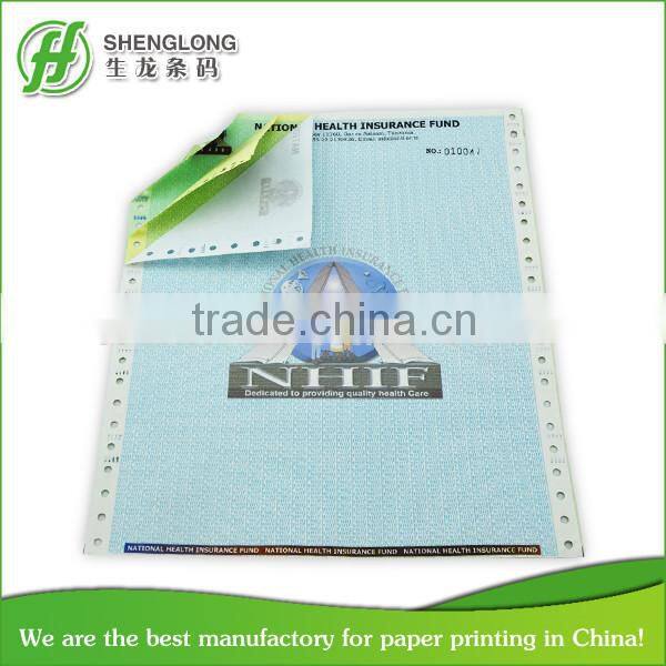 carbonless paper with hole and claw