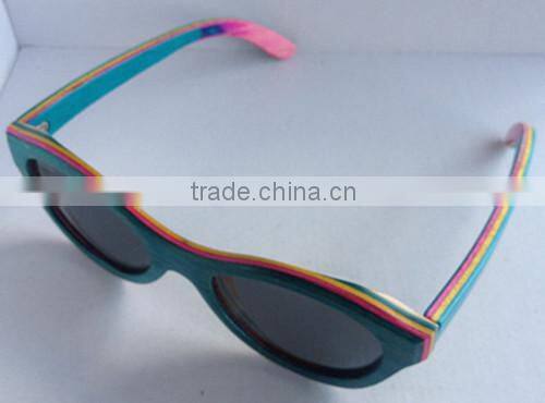 Meiaoqi skateboard wood Pure manual polarized sunglasses,custom wood sunglasses