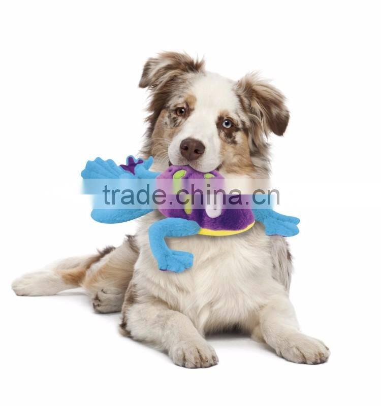 St plush frog toys for dog pet teether squeaky with toys soft safely material
