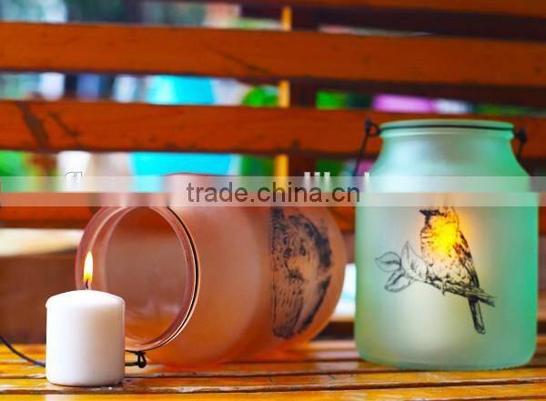 Eco-friendly recyclable painted colorful glass glass votive candle holder for wedding