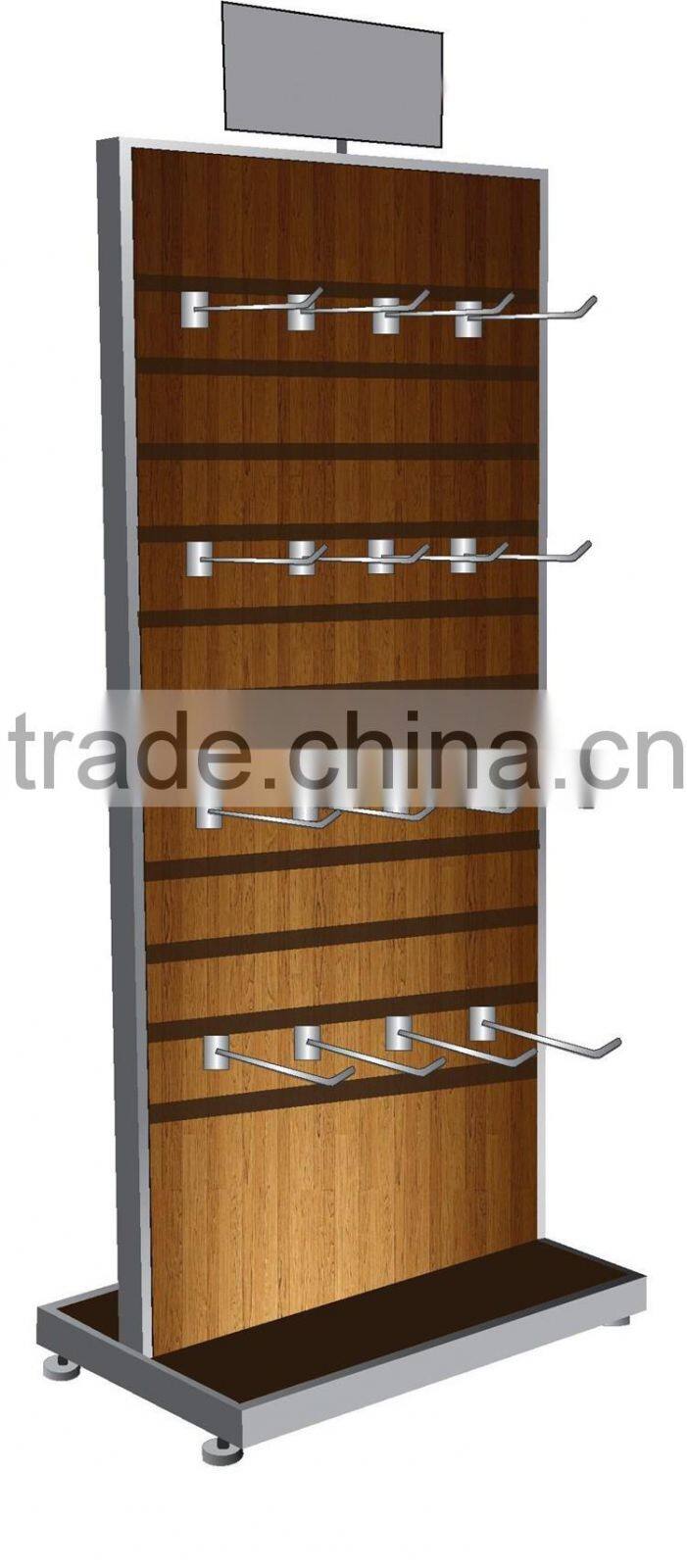 Retail Floor Standing Slatwall Double Sided Flip Flops Display Rack