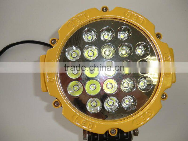 Hot Sell Highpower performance vehicle LED Work Light,for ATV SUV TRUCK JEEP Offroad Vehicles(SR-LW-63B,63W)Spot or Flood,Yellow