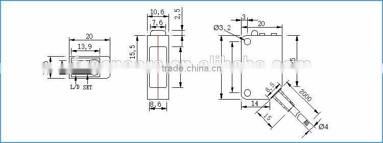 small square 12-24V dc diffuse photoelectric sensor with CE