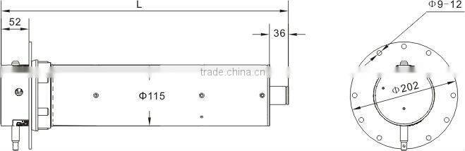 115mm tubular motor 500Nm with manual for rolling shutter/automatic door opener