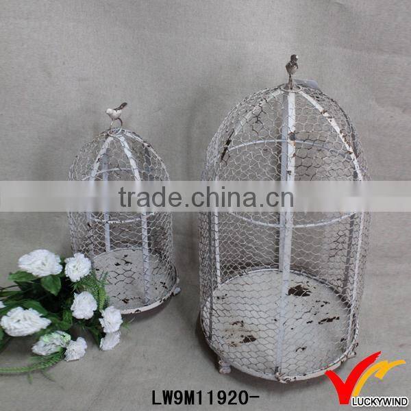 Handmade Bulk Round Antique Wire Mesh Bird Cage