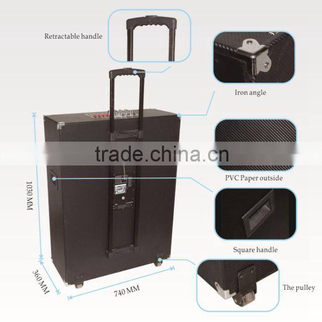 2014 new rechargeable portable speaker with wireless MIC, bluetooth ,USB,TF card ,FM radio L-105