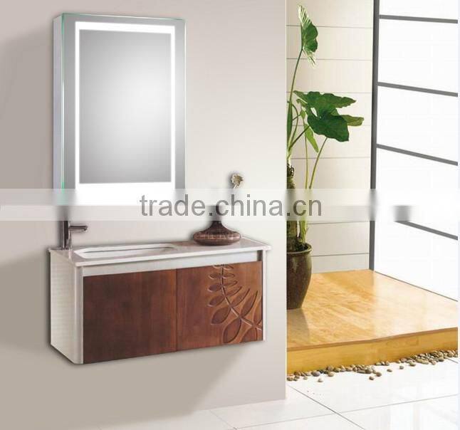 America aluminum LED lighting medicine cabinet bathroom mirrors with anti-fog pad