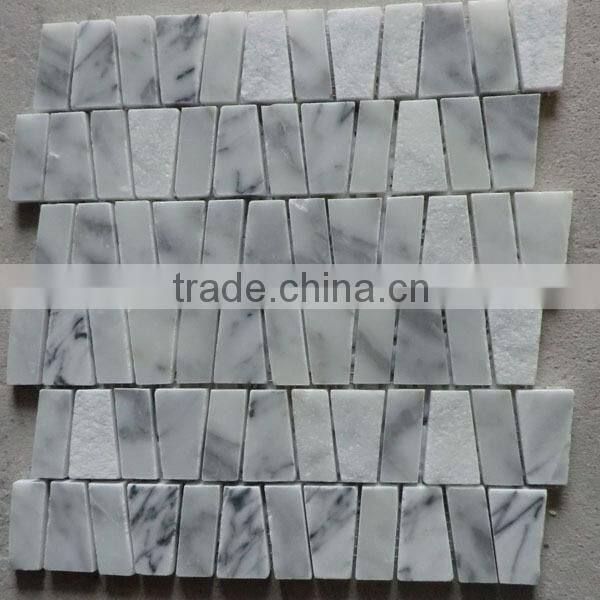 natural strip gray white marble mosaic tiles