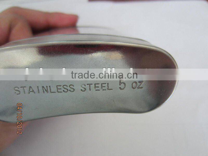 5oz plastic disposable flask with transparent windows