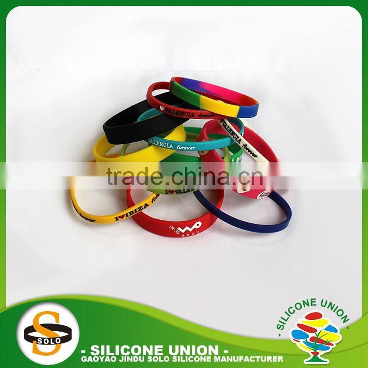 cheap manufacture of silicone bracelet custom colorful thin silicone wristband