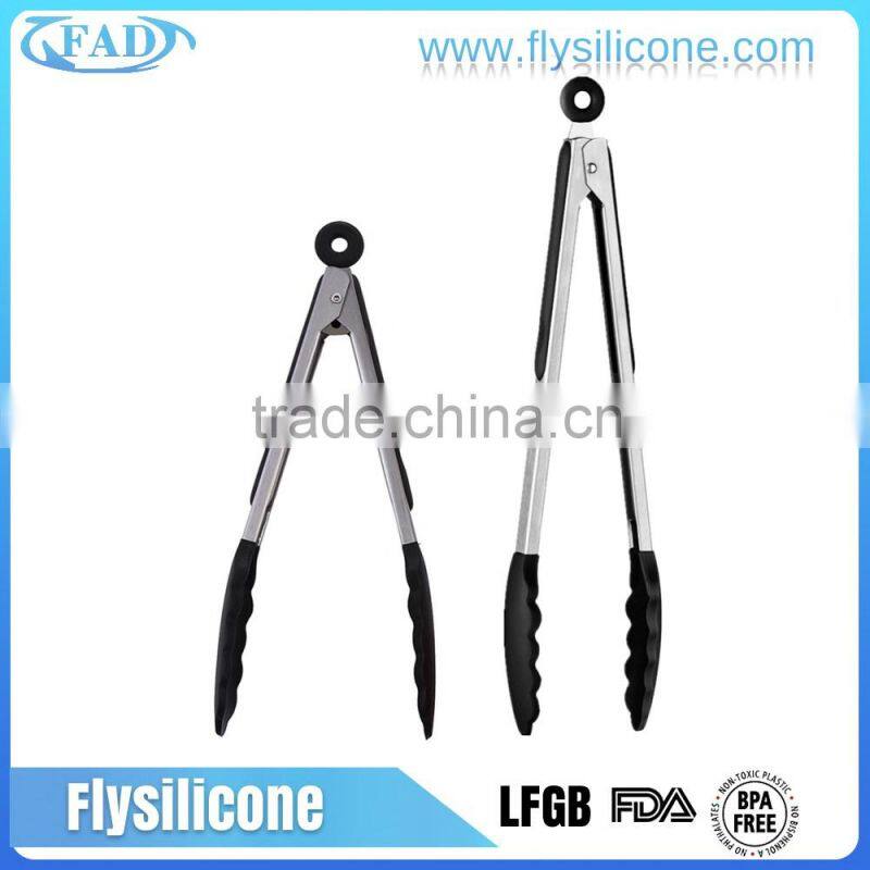 Home & Garden Utensils 7/9/12 Inch 304 Stainless Steel Grasp Silicone BBQ Tongs