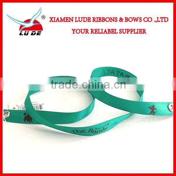 2015 factory price printed color ribbon bracelet/wrist strap