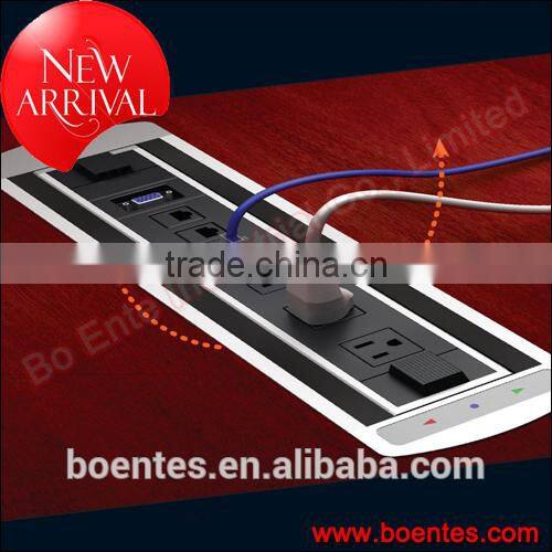 CE Approve Push Switch Tabletop Rotating Socket for Conference table socket