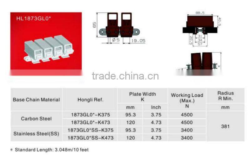 Snap on chains plastic 1873GL0* with rubber top