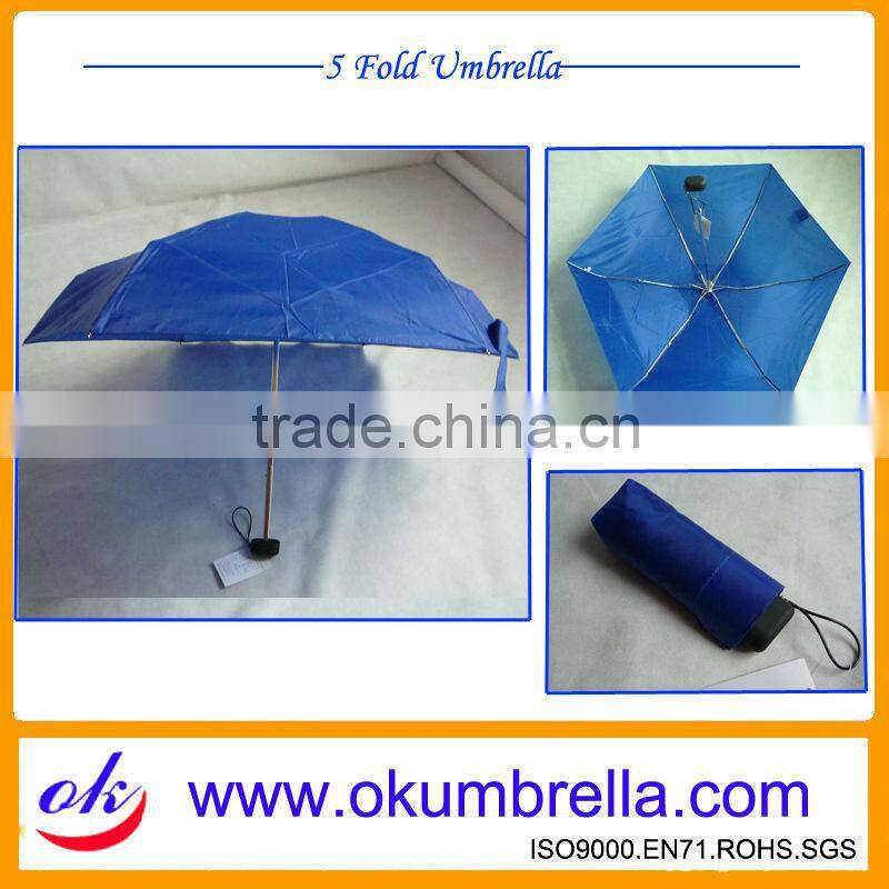 21"x6 rib 5 Fold MINI Umbrella with case