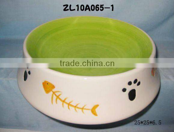 Ceramic pet bowl with little paw