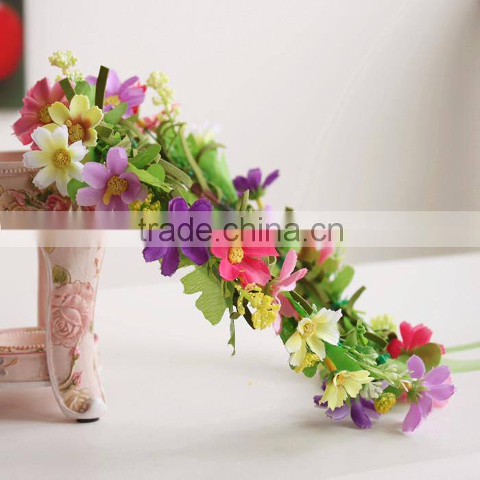 Hawaii Mini Cute Flower Wreath Bridal Party Woman Girls Flower Hair Accessory