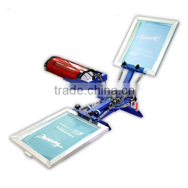 2 color 1 station manual silk screen printer with flash dryer
