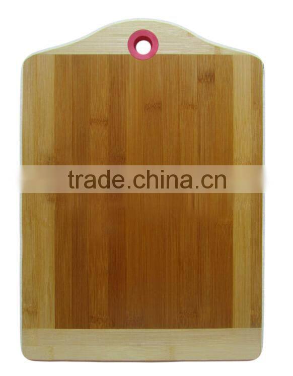 Silicone Hanging Circle 2 Color Tone Cheese Bamboo Wooden Chopping Board Set