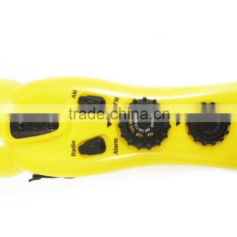 dynamo hand crank flashlight am/fm radio with led flashlight