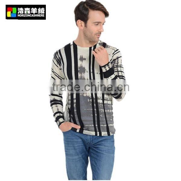 Pure Used Cashmere Sweater, Man Comfortable Dip Dye Pullover