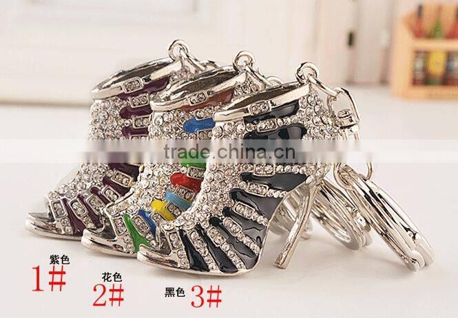 2016 New High Heel Keychains Rhinestone Shoe Keyring charm Women Handbag key holder,girl bag Pendant Jewelry
