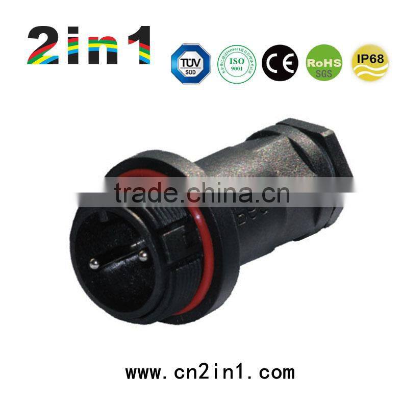9000-2P IP68 10A Nylon Screw Electric Cable Wire Waterproof Connector screwing type