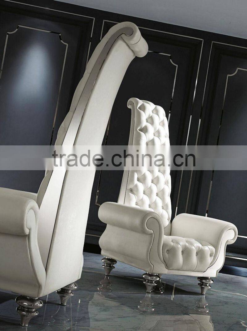 french style white high back wing chair for sale lobby furniture TC4022