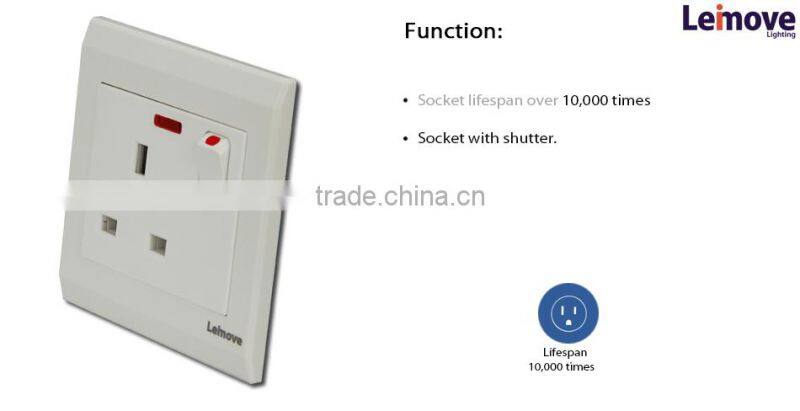 new product 1 gang European three pin outlet