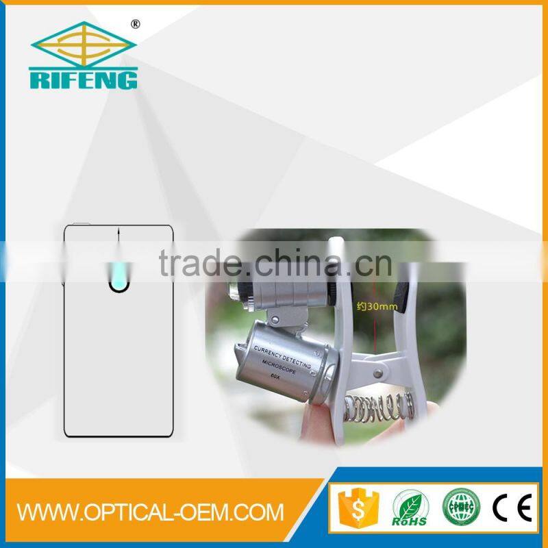 60X led and uv mini iphone pocket microscope use by Mobile Phone