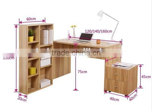 best price home furniture MDF computer desk with bookshelf