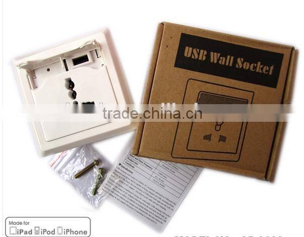New product 2016, USB universal wall socket for iphone ipad